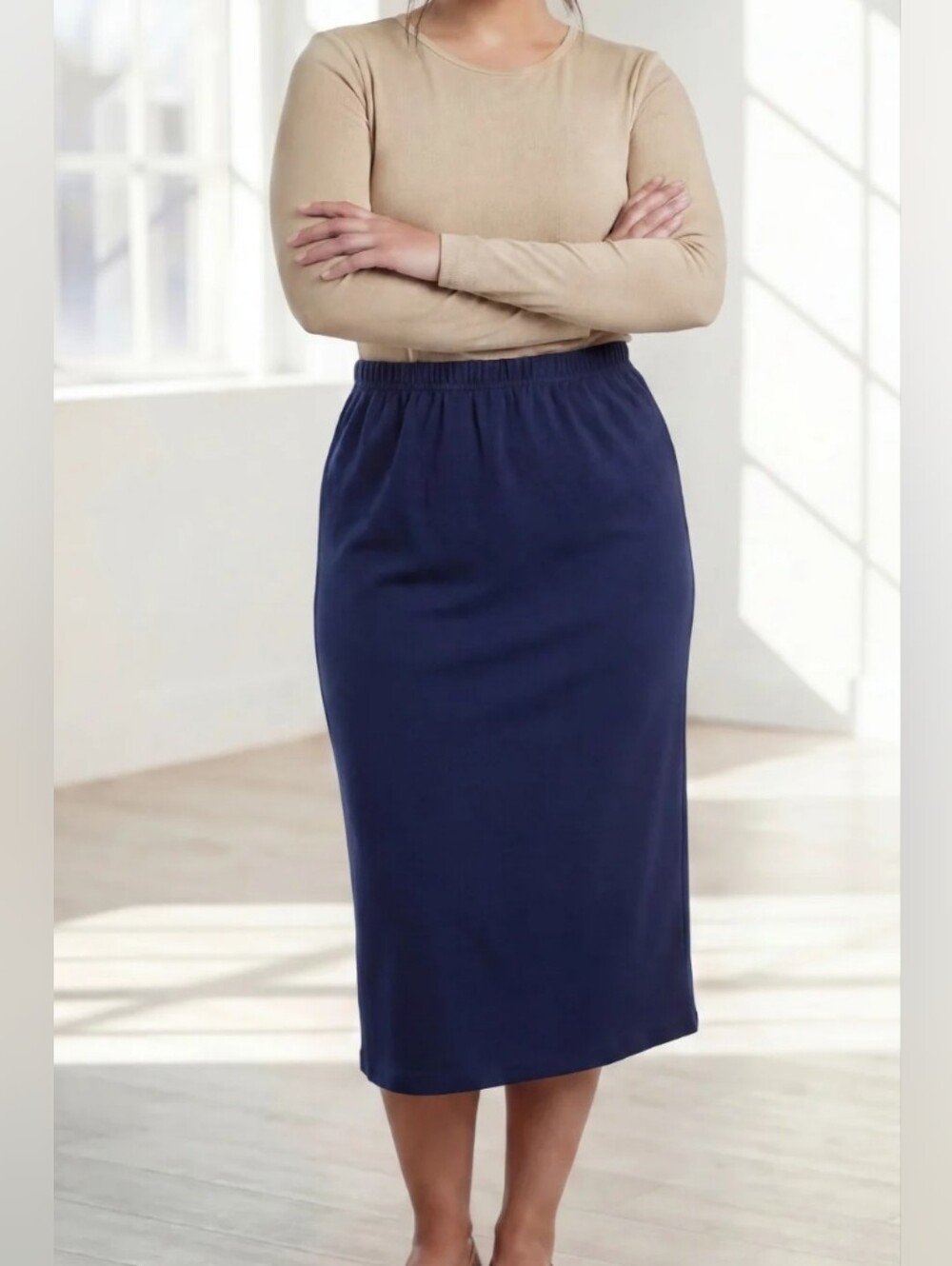 Robert Louis 3XL Blue Long Stretch Skirt Women's Plus Size